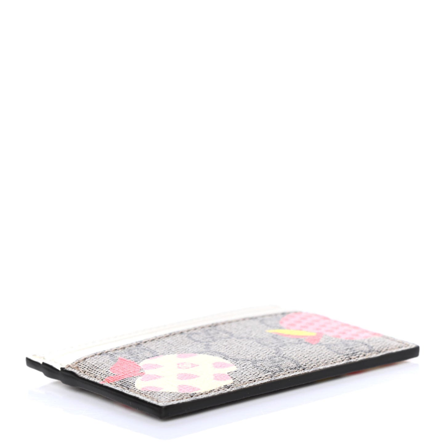 GG Supreme Monogram Les Pommes Card Holder Beige Multicolor Mystic White
