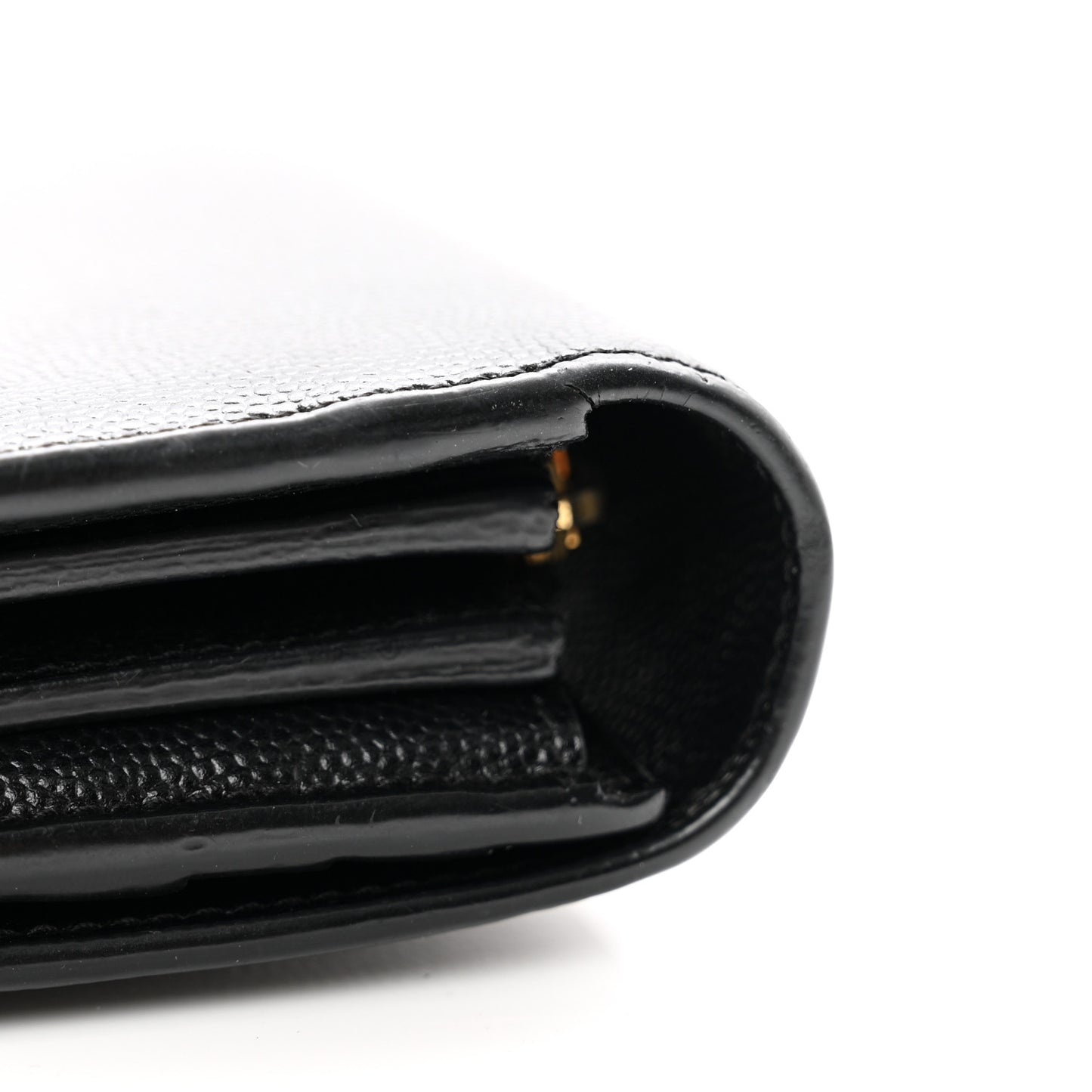 SAINT LAURENT Grain De Poudre Classic Monogram Cassandre Wallet Black