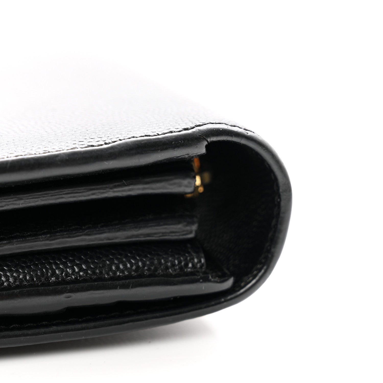 Saint Laurent SAINT LAURENT Grain De Poudre Classic Monogram Cassandre Wallet Black 8 of 8