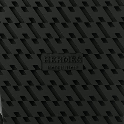 Hermes Calfskin Woolskin Womens Chypre Sandals 37.5 Black 6 of 10