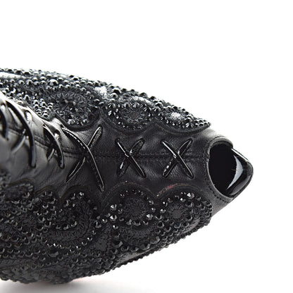 Christian Louboutin Calfskin Strass Rihanini 120 Booties 37 Black 10 of 11