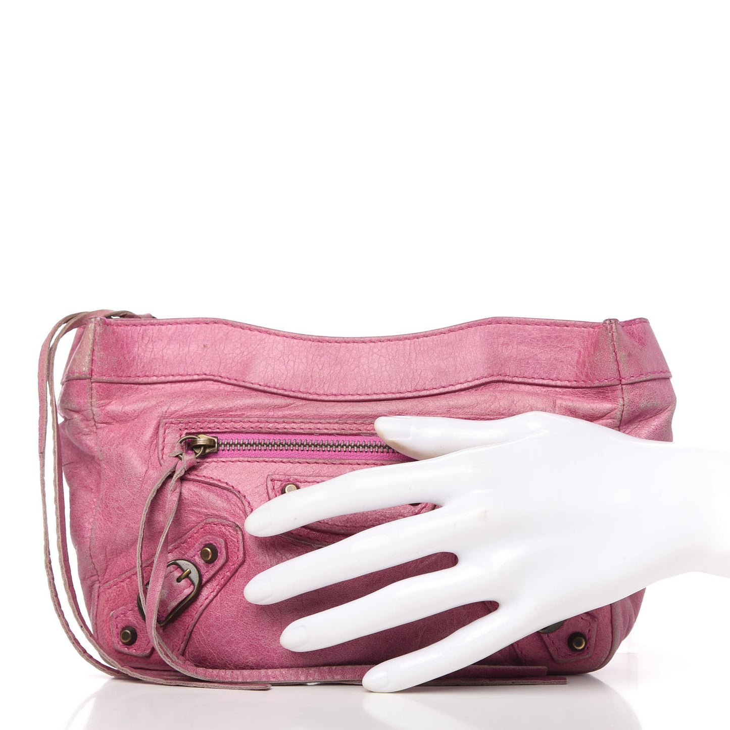 Chevre Classic Hardware Porte Toilette Makeup Clutch Magenta