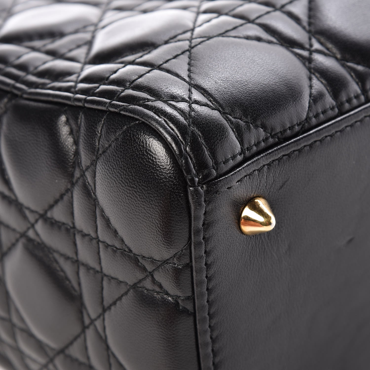 Christian Dior Lambskin Cannage Medium Lady Dior Black 13 of 17