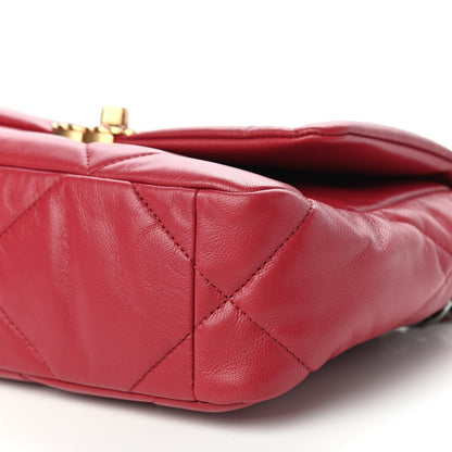 Chanel Lambskin Quilted Medium Chanel 19 Flap Red 9 of 10