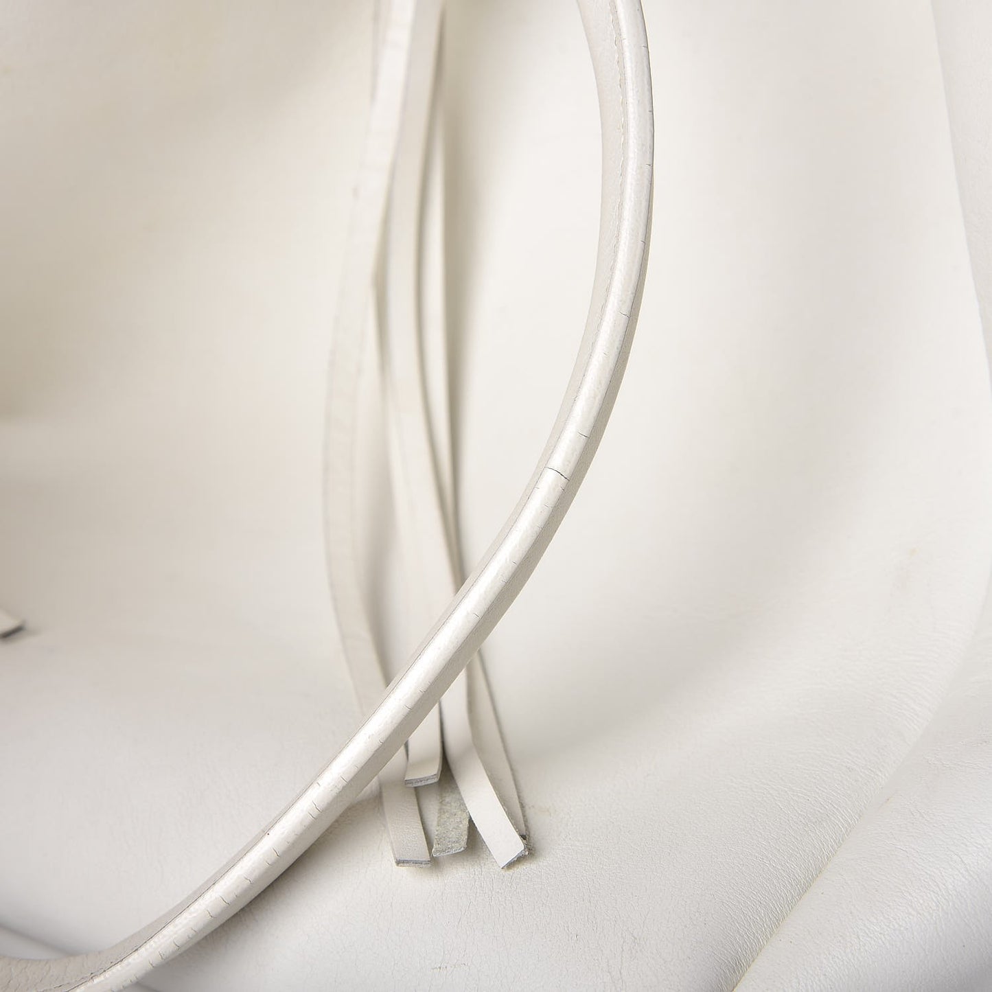 Smooth Calfskin Medium Fringe Shopper Tote White