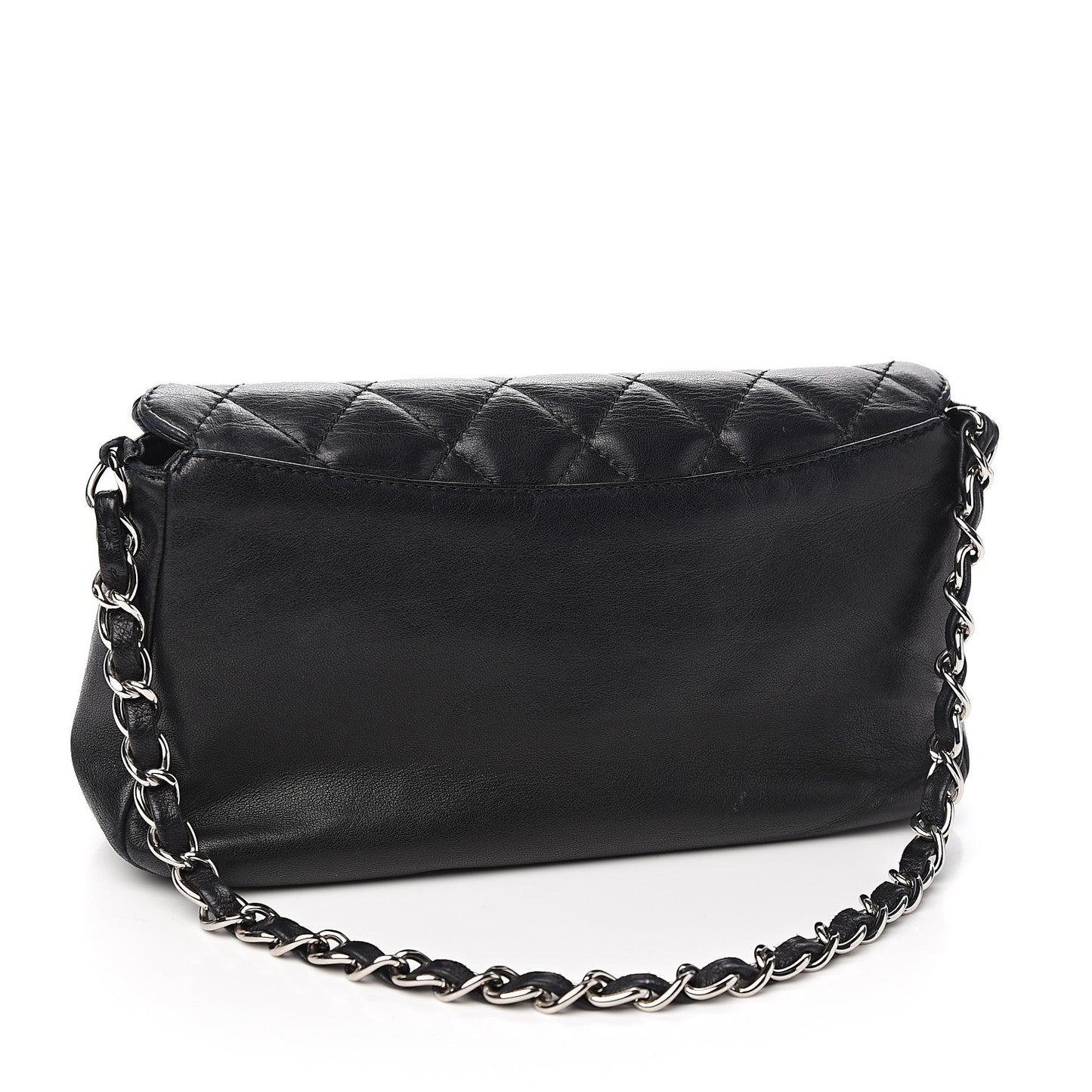 Lambskin Quilted Small Single Flap Black