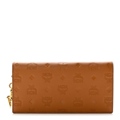 MCM Calfskin Ottomar Large Klara Two Fold Wallet Cognac 1 of 8