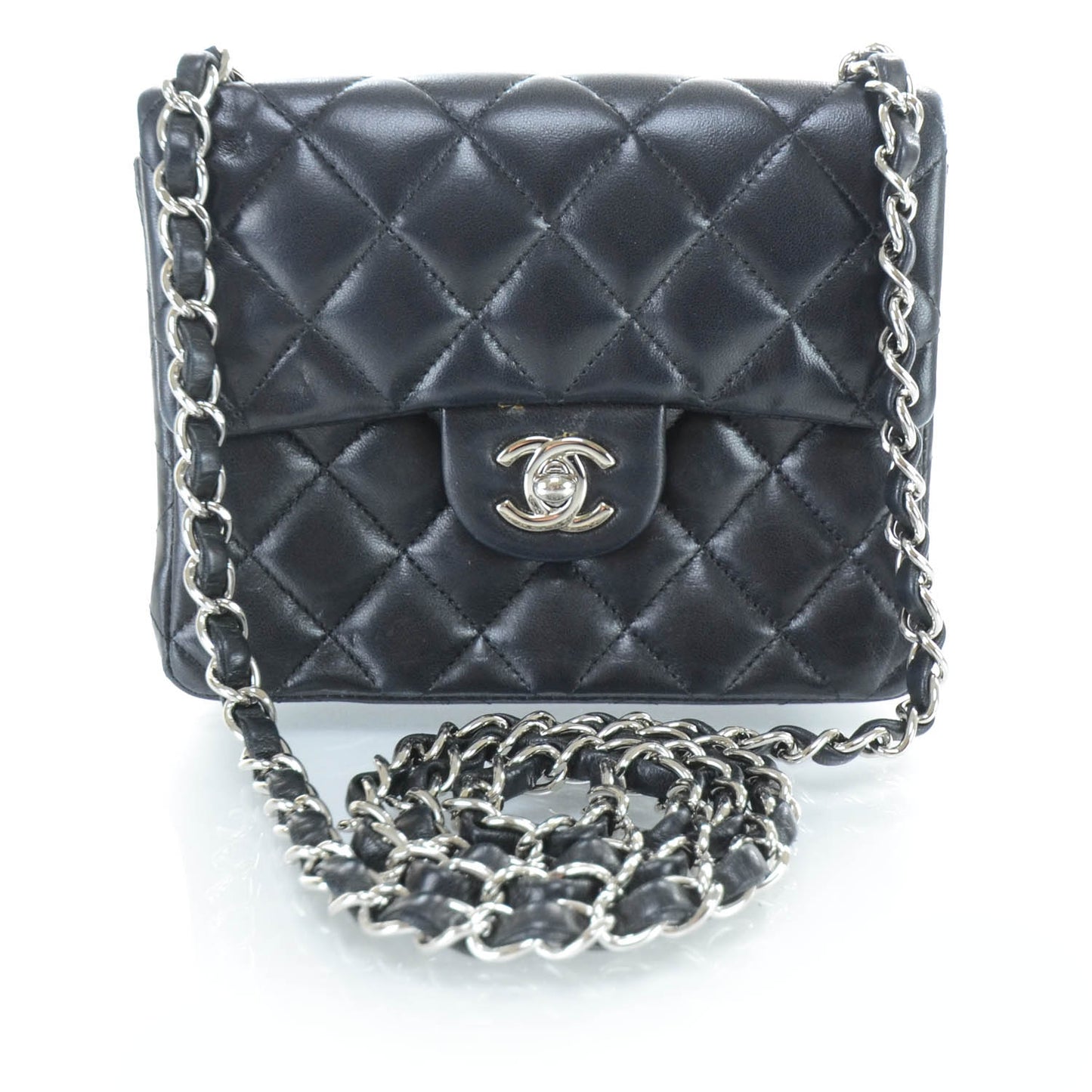 Lambskin Quilted Mini Flap Black