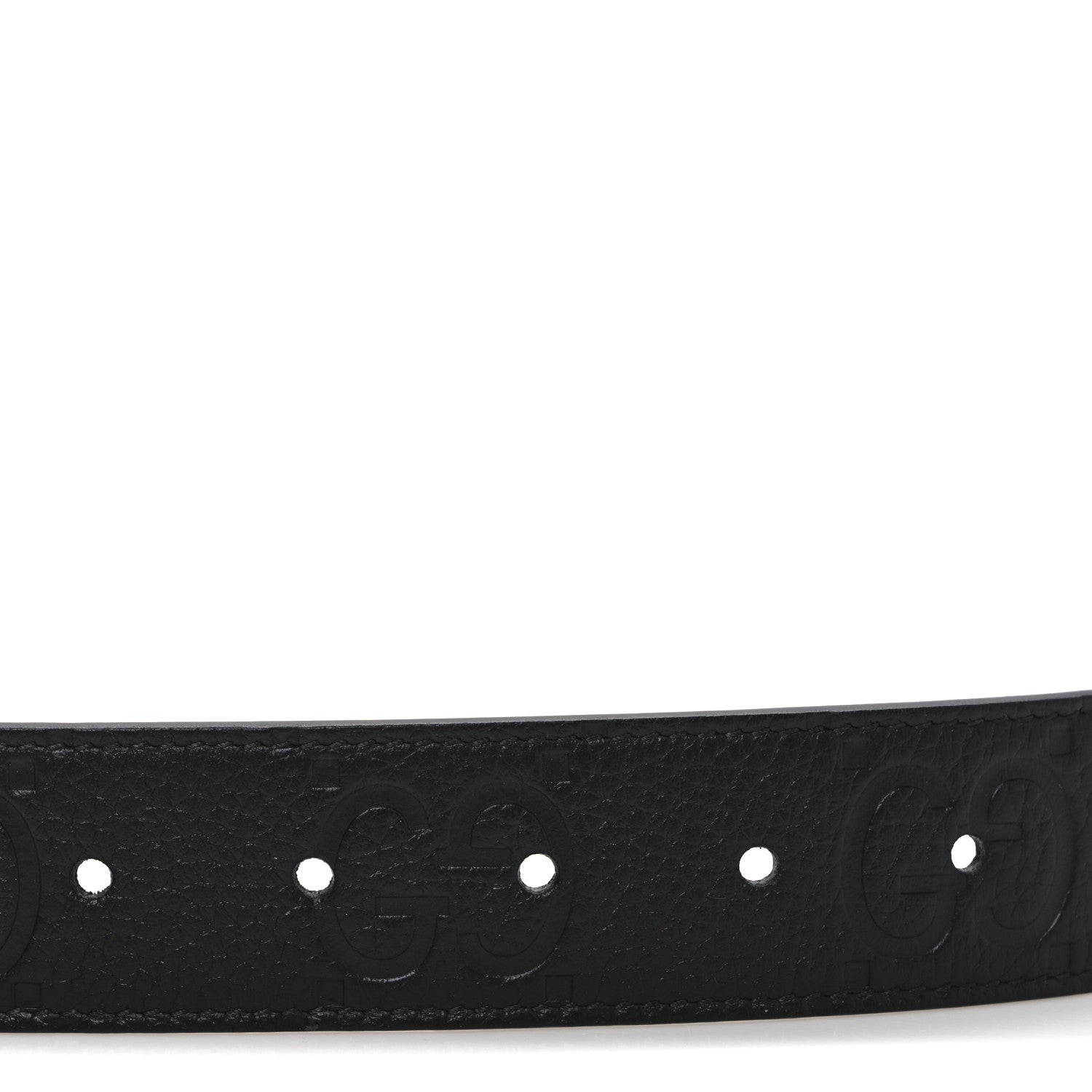 Gucci Piuma Calfskin Jumbo GG Embossed 35mm Belt 80 32 Black 3 of 5