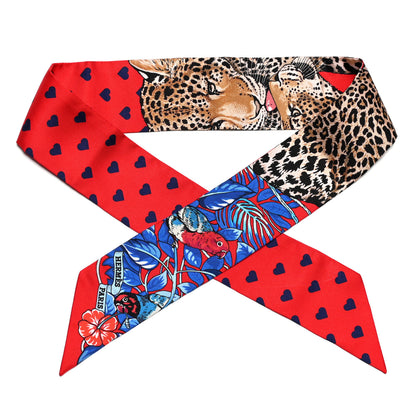 Hermes Silk Jungle Love Love Twilly Rouge Marine Fauve 1 of 4