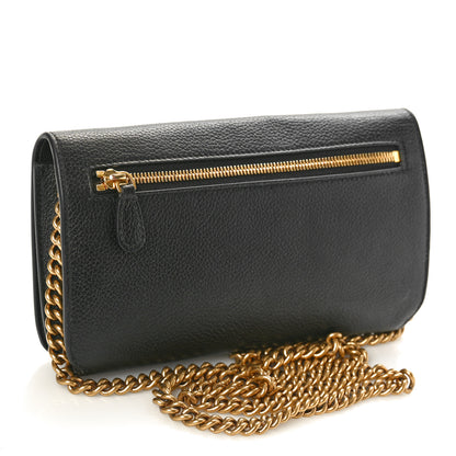 Balenciaga Grained Calfskin Logo Everyday Phone Holder Wallet On Chain Black White 3 of 10