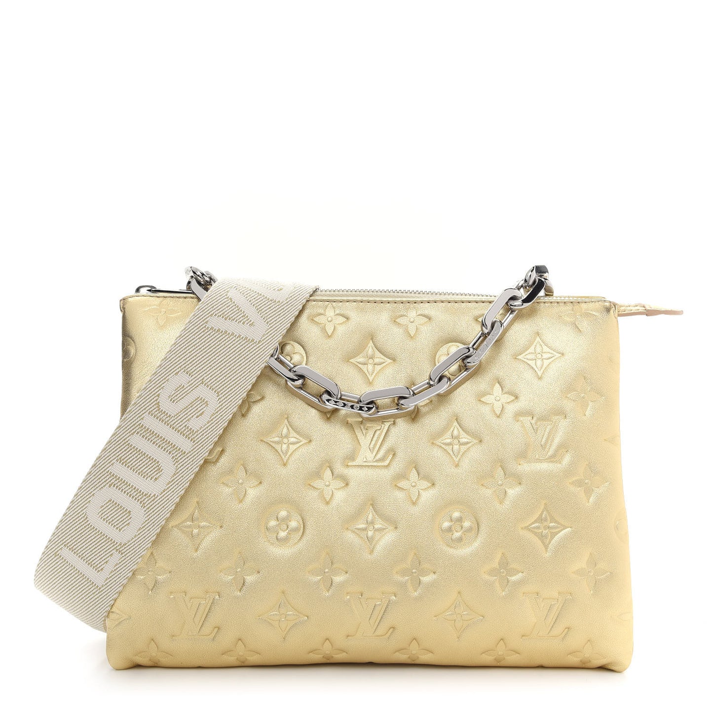 Lambskin Embossed Monogram Coussin PM Gold