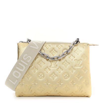 Louis Vuitton Lambskin Embossed Monogram Coussin PM Gold 1 of 5