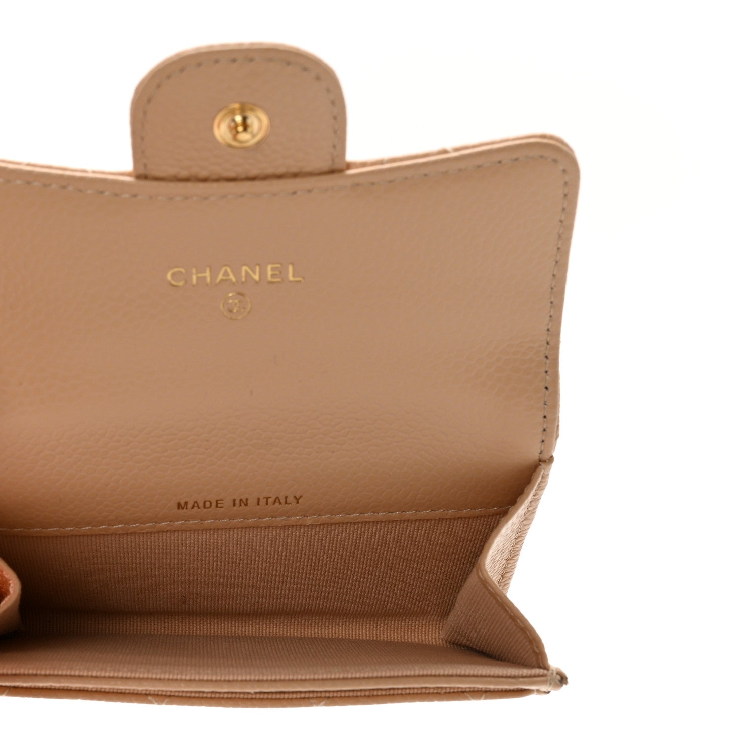 Chanel Caviar Quilted Flap Card Holder Wallet Light Beige 6 of 10