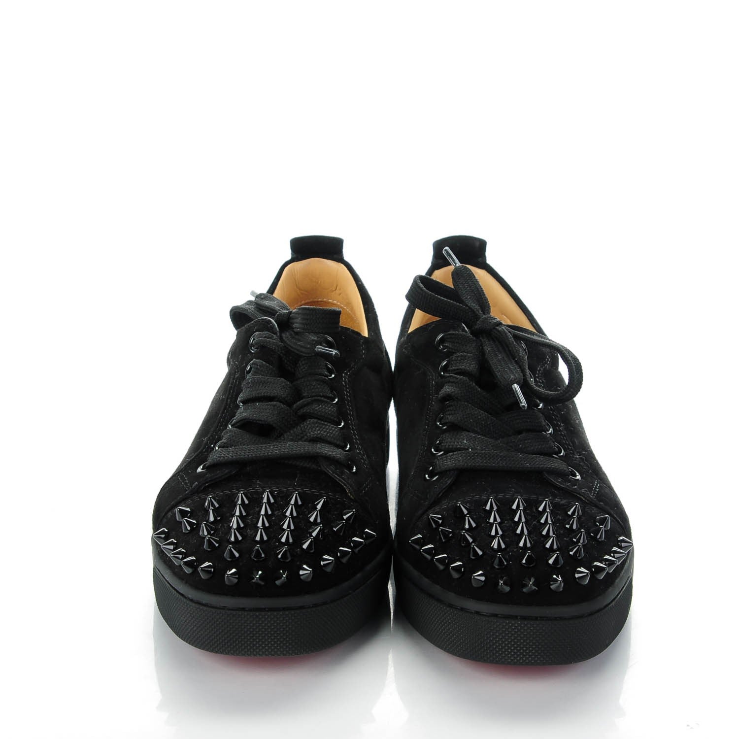 Christian Louboutin Suede Louis Junior Spikes Flat Sneakers 36.5 Black 2 of 8