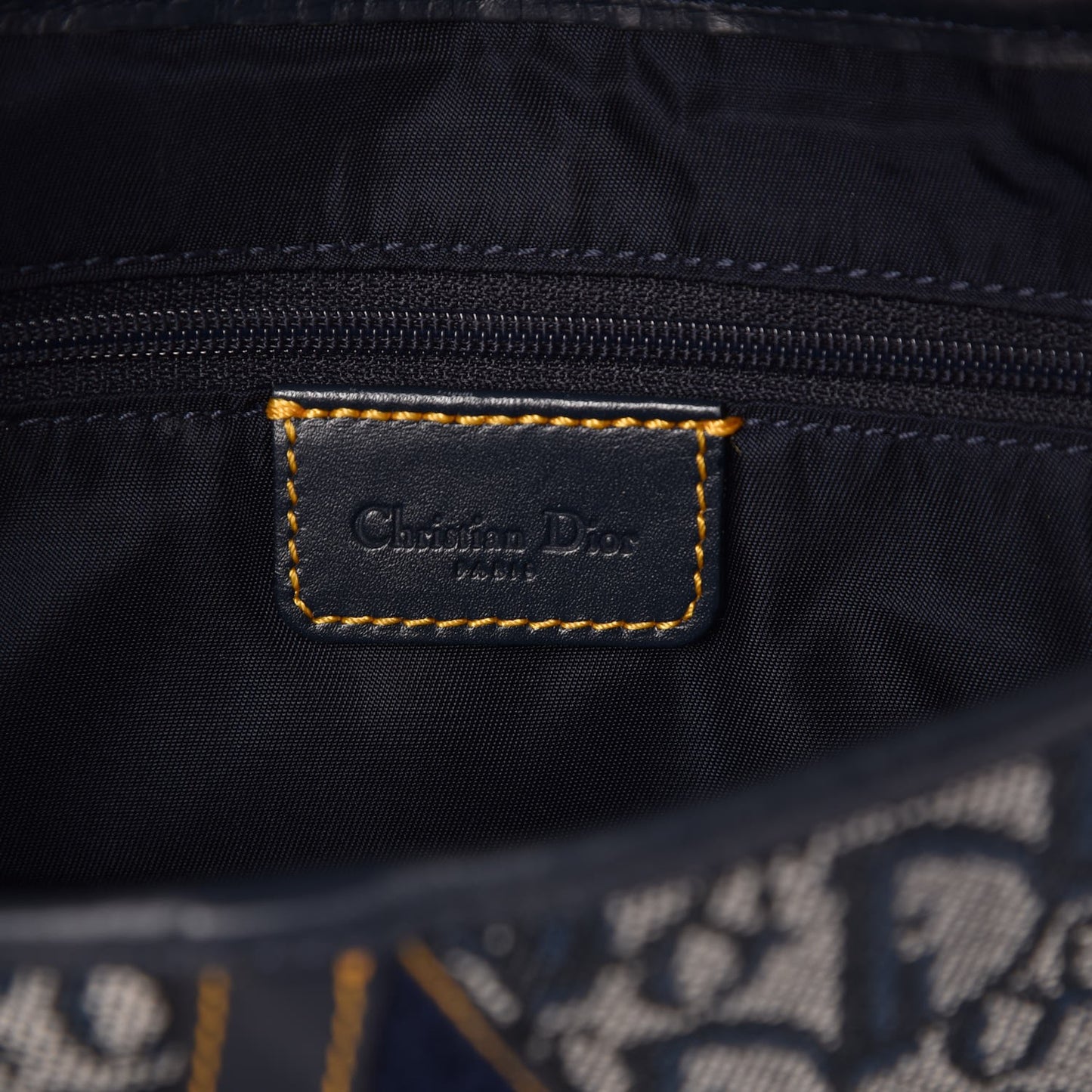 Monogram Double Saddle Bag Navy Blue
