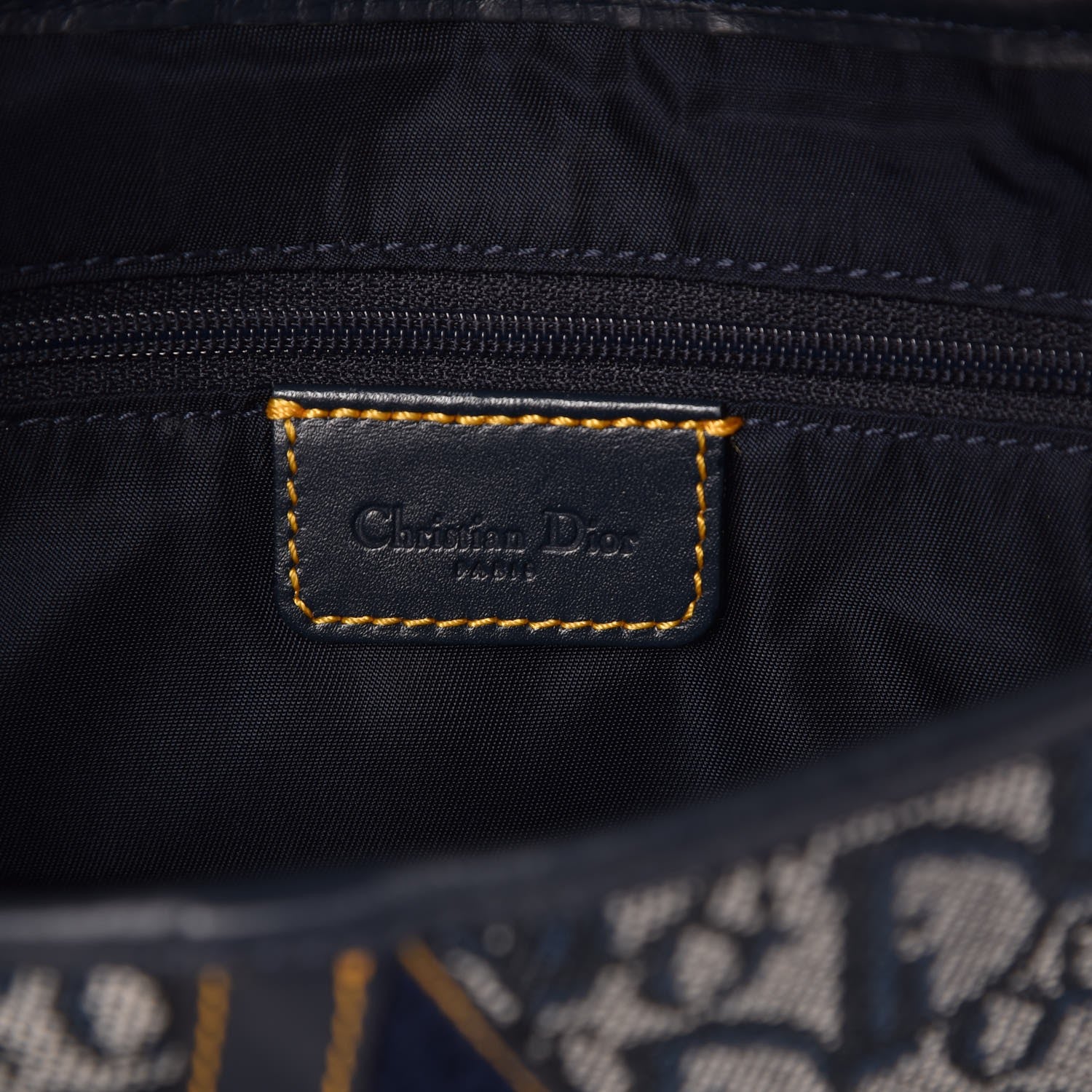 Christian Dior Monogram Double Saddle Bag Navy Blue 6 of 7