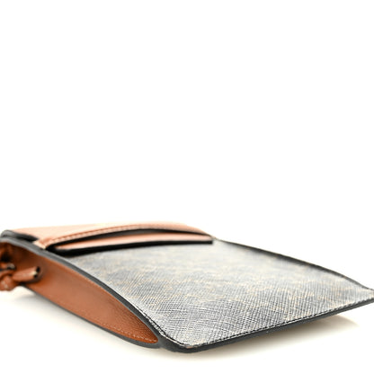 Celine Triomphe Canvas Lambskin Phone Pouch With Flap Tan 10 of 12