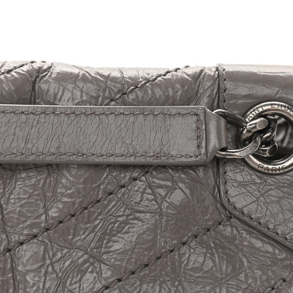 Saint Laurent Crinkled Calfskin Matelasse Monogram Medium Niki Chain Satchel Fog 12 of 13