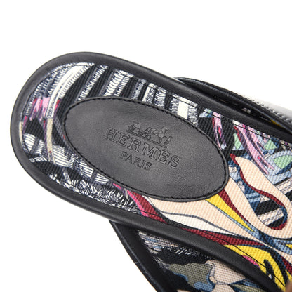 Hermes Calfskin Nappa Oz Mules 37.5 Naturel Black Multicolore 8 of 9