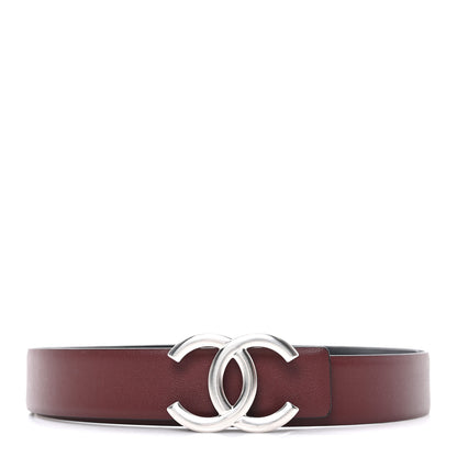 Chanel Calfskin CC Reversible Belt 95 38 Black Burgundy 5 of 5