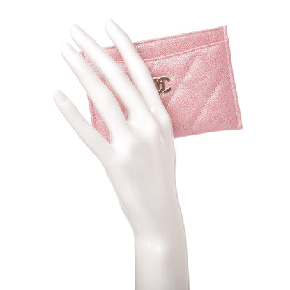 Chanel Iridescent Caviar Quilted Card Holder Rose Pink 2 of 9
