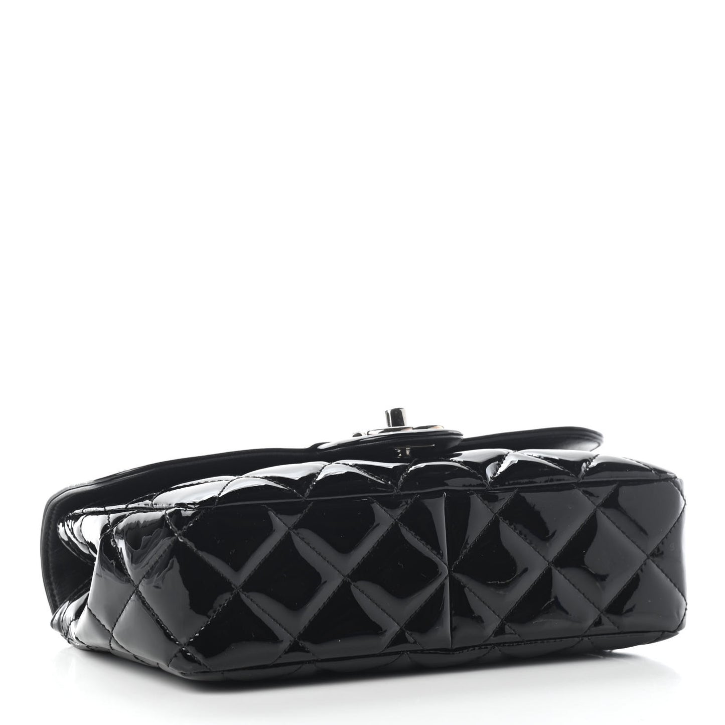 Patent Quilted Small Coco Shine Flap Black