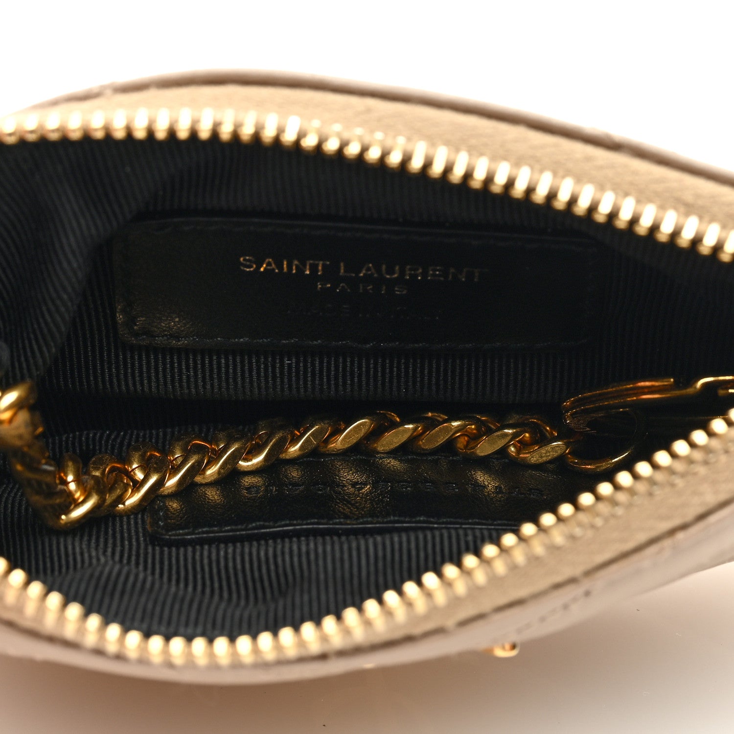 Saint Laurent Calfskin Matelasse Monogram Key Pouch Light Taupe 5 of 6