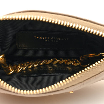 Saint Laurent Calfskin Matelasse Monogram Key Pouch Light Taupe 5 of 6