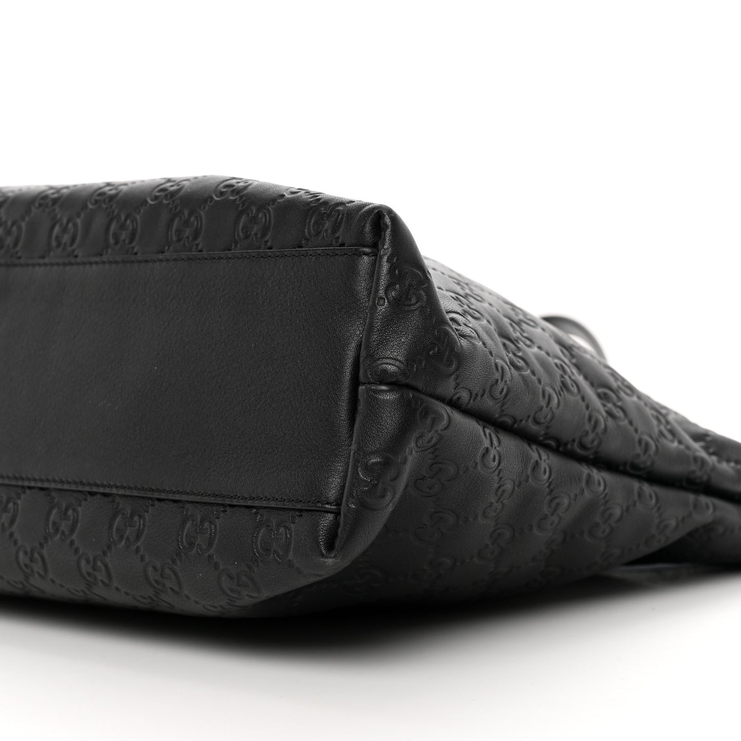 Guccissima Medium Zippered Shopping Tote Black