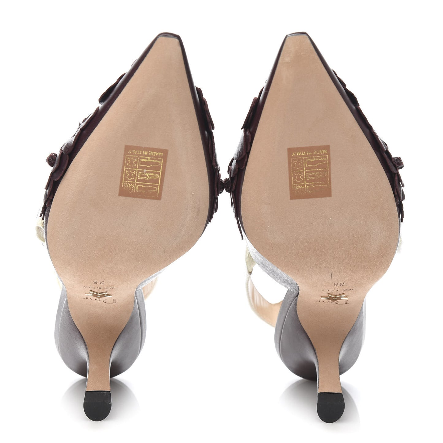 Lambskin Ribbon Flower Embroidered J'Adoir Slingback 65mm Pumps 36 Rouge Black