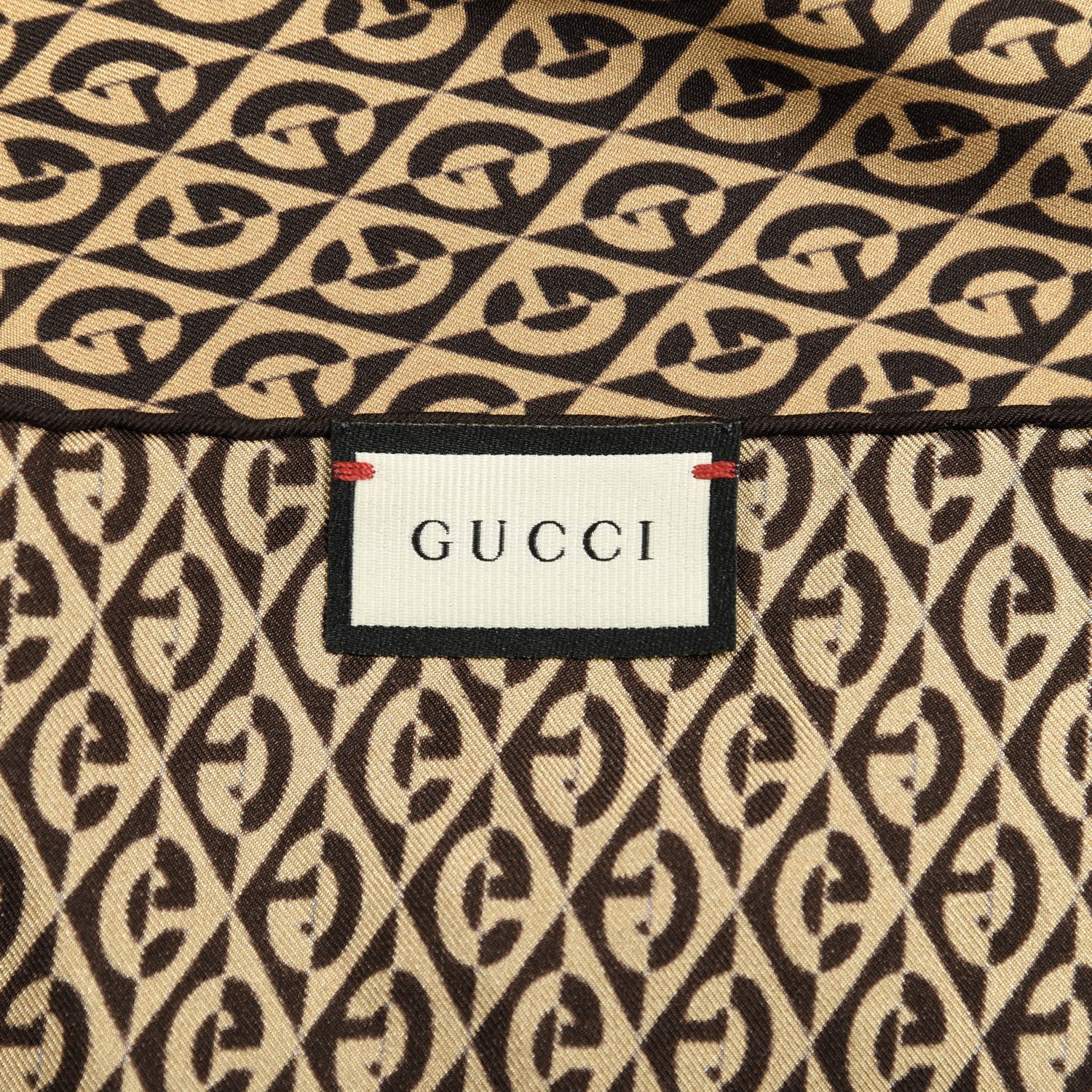 Gucci Silk G Rhombus Scarf Beige Brown 2 of 3