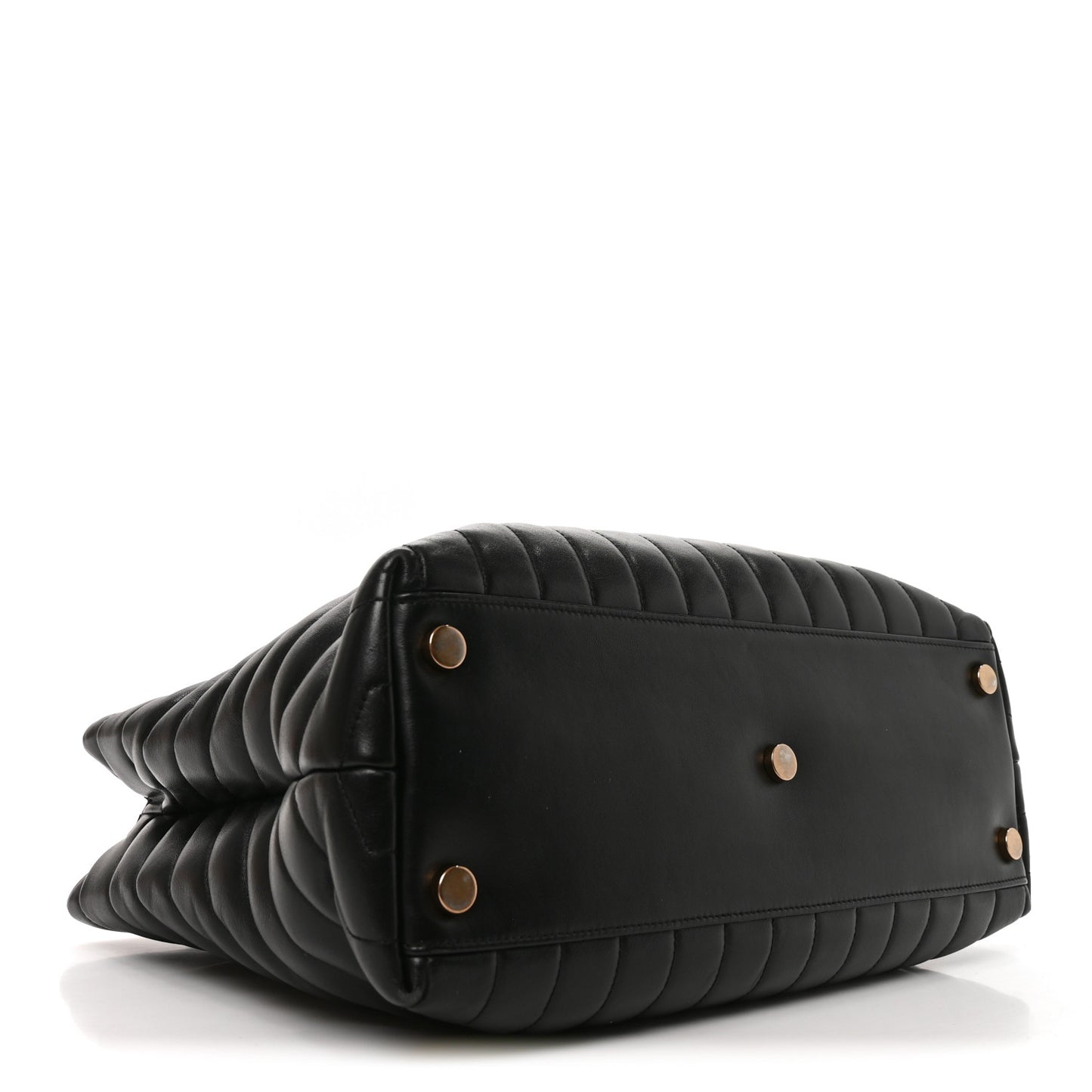 Calfskin Y Quilted Monogram Large Loulou Shopper Black