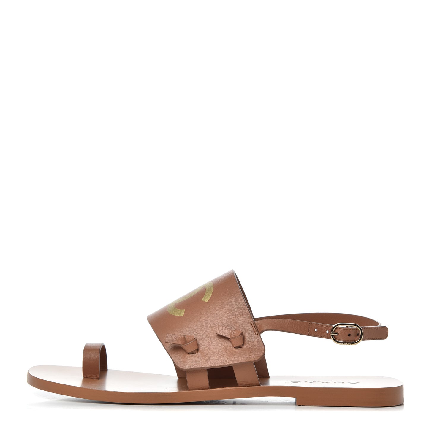 Goatskin CC Sandals 40 Brown