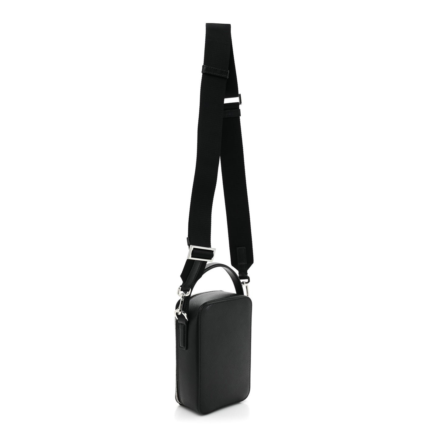 Saffiano Travel Brique Crossbody Messenger Bag Black
