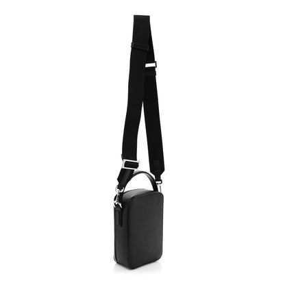 Prada Saffiano Travel Brique Crossbody Messenger Bag Black 3 of 9