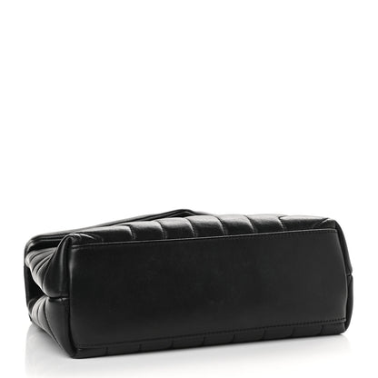 Saint Laurent Calfskin Y Quilted Monogram Small Loulou Chain Satchel Black 3 of 7