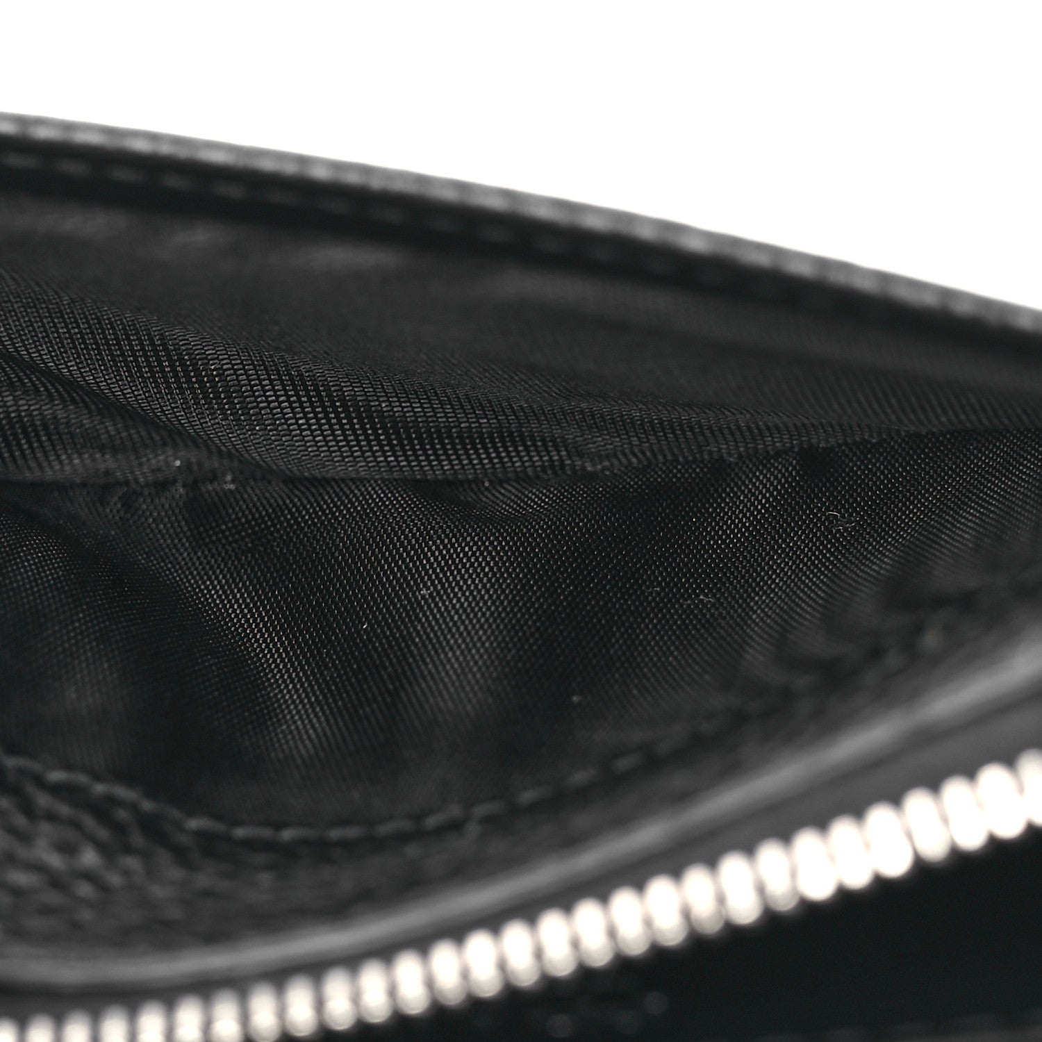 Prada Vitello Daino Triangle Zip Around Keychain Black 7 of 11