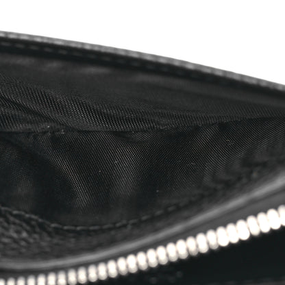 Prada Vitello Daino Triangle Zip Around Keychain Black 7 of 11