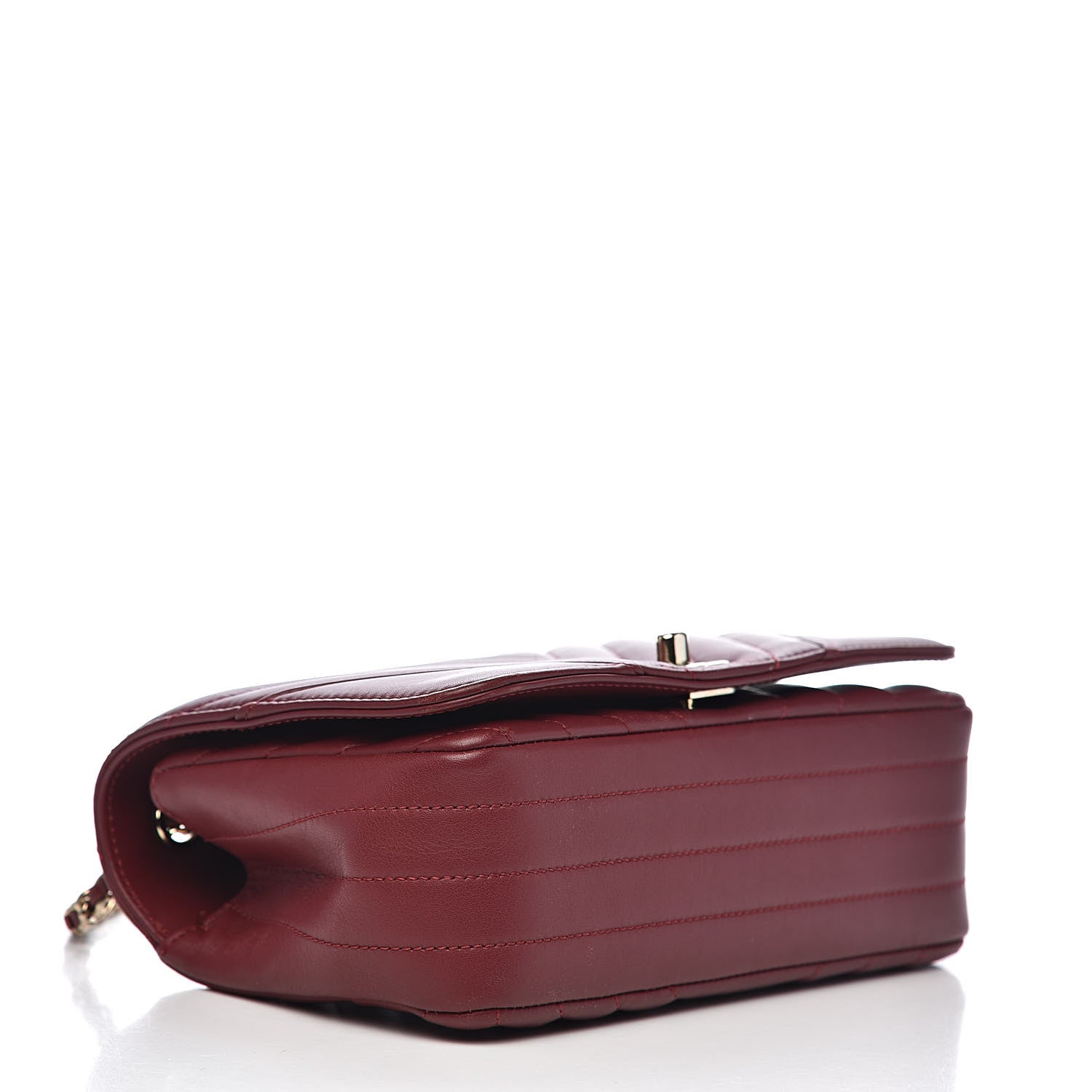 Chanel Calfskin Chevron Quilted Mini Statement Flap Burgundy 4 of 11
