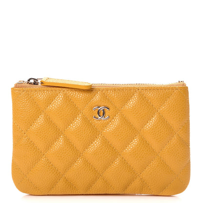 Chanel Caviar Quilted Small Cosmetic Case Yellow 1 of 8