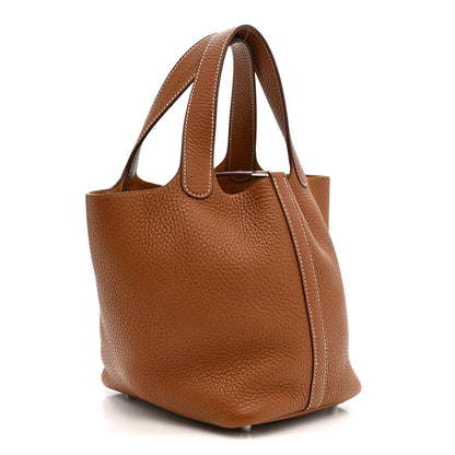 Hermes Taurillon Clemence Picotin Lock 18 PM Gold 3 of 11