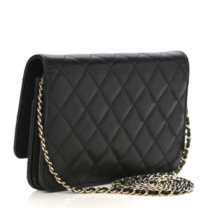 Chanel Caviar Quilted Golden Class Wallet On Chain WOC Black 3 of 13