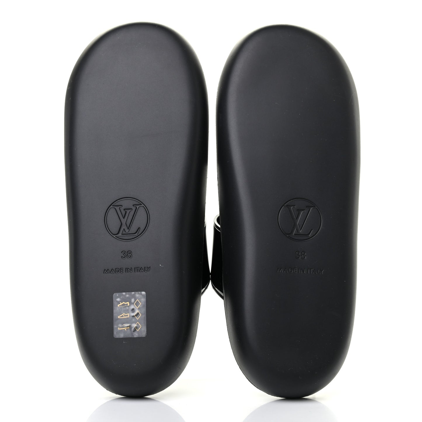 Monogram Sunbath Flat Mule Sandals 38 Black