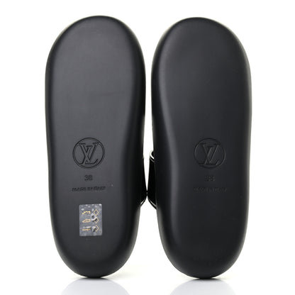 Louis Vuitton Monogram Sunbath Flat Mule Sandals 38 Black 5 of 7