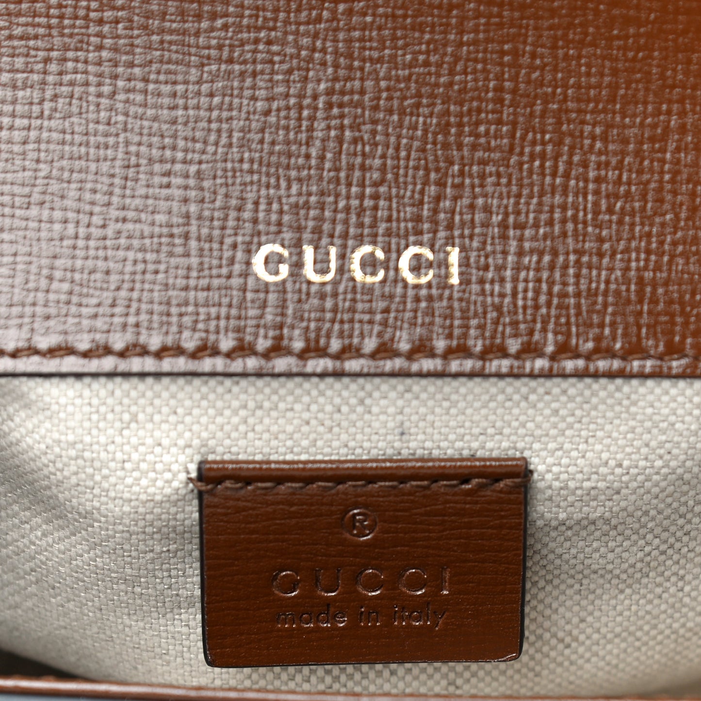 GG Supreme Monogram Web Mini Horsebit 1955 Shoulder Bag Beige Brown Sugar
