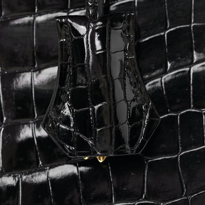 Hermes Shiny Niloticus Crocodile Birkin 30 Black 30 of 33