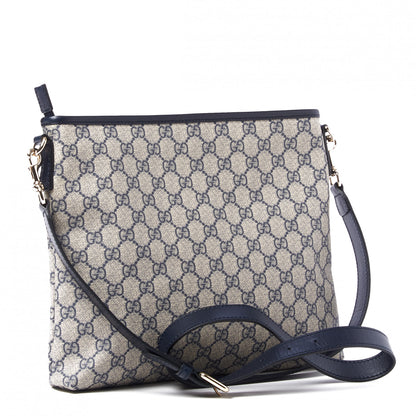 Gucci GG Supreme Monogram Web Flat Messenger Bag Navy 3 of 9