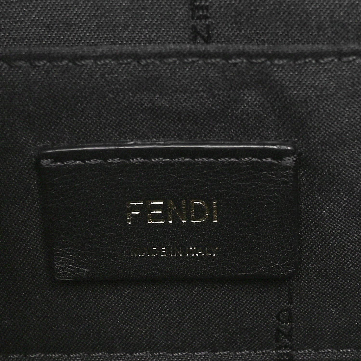 Fendi Glazed Fabric Vitello Century F is Fendi FF 1974 Stamp Patch Camera Case Mogano Panna Black 6 of 10
