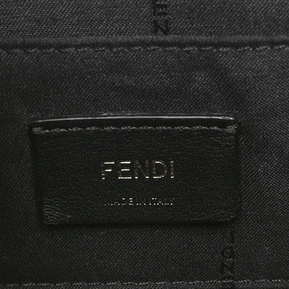 Fendi Glazed Fabric Vitello Century F is Fendi FF 1974 Stamp Patch Camera Case Mogano Panna Black 6 of 10